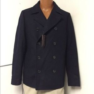 Black Brown 1826 Mens Wool DBL Breasted Coat M NWT